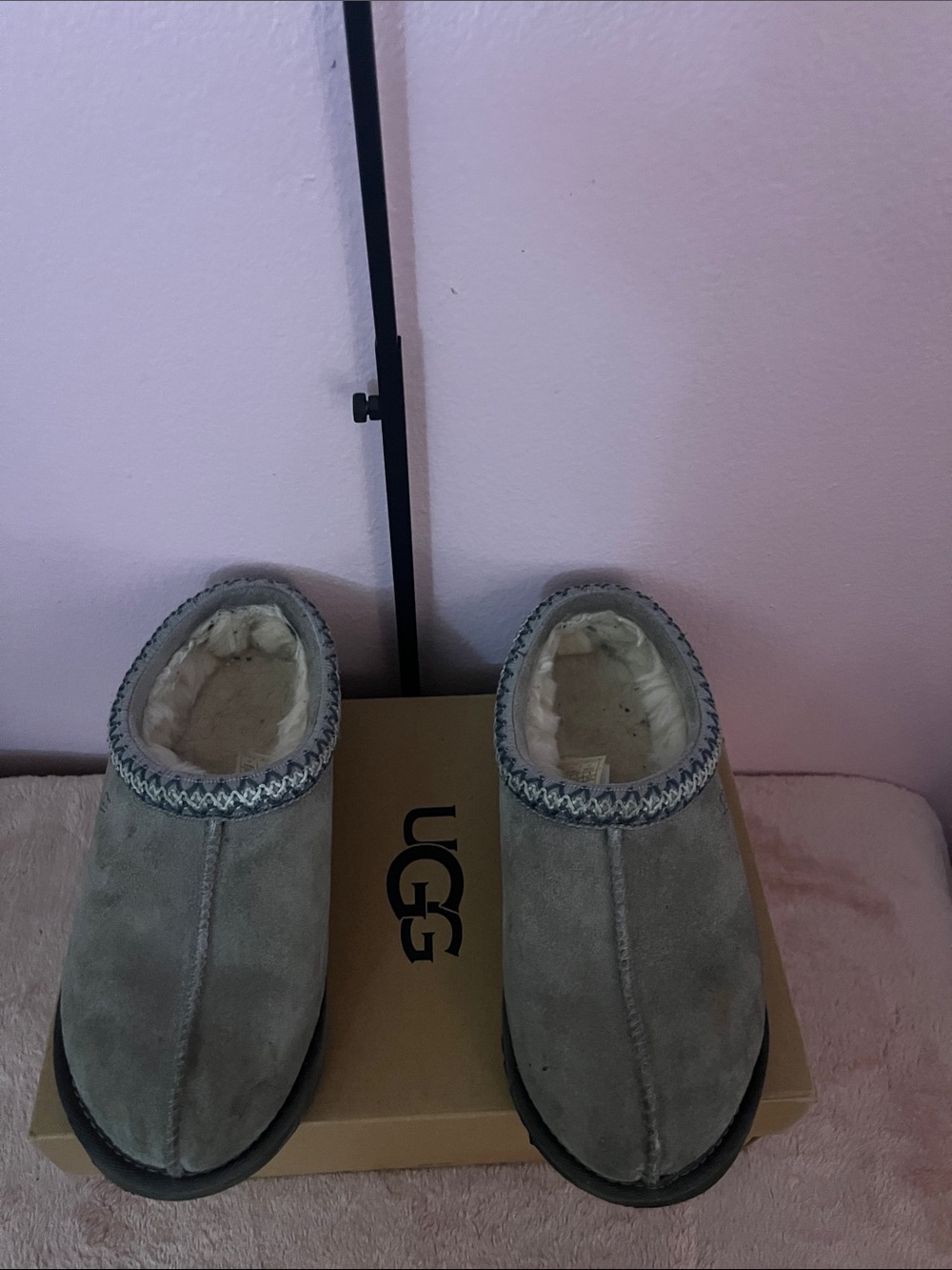 UGG  Grey Suede Slip-On Cozy Clog